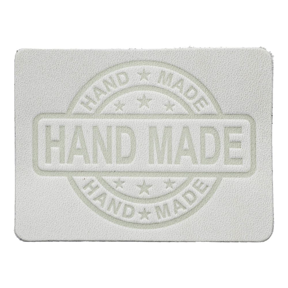 Термоаппликация из кожи Hand Made 7х5,25см, 100% кожа, 44 белый, 5 шт