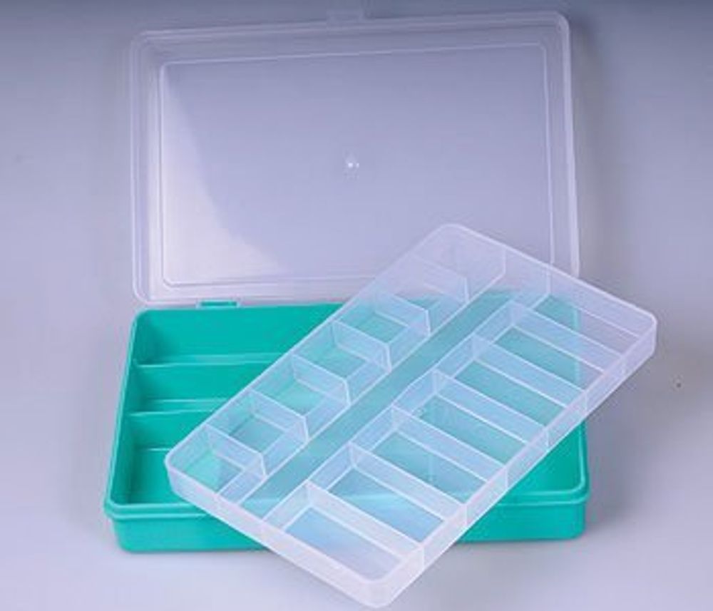 Коробка для мелочей пластмассовая (235х150х50) двухярусная