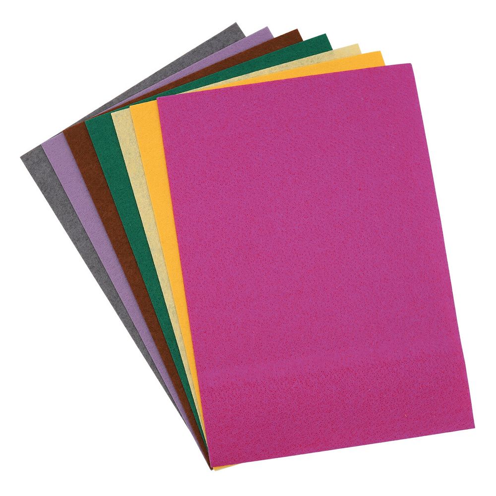 Фетр листовой жесткий 1.0 мм, 20х30 см, ассорти, 8 штук Astra&Craft (2)
