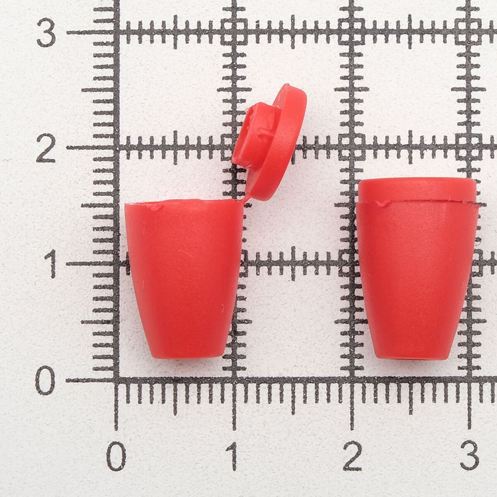 Наконечник для шнура пластик Колокол ⌀6/9 мм, 14х11 мм, ПП ярко-красный, 27106-Н, 100 шт
