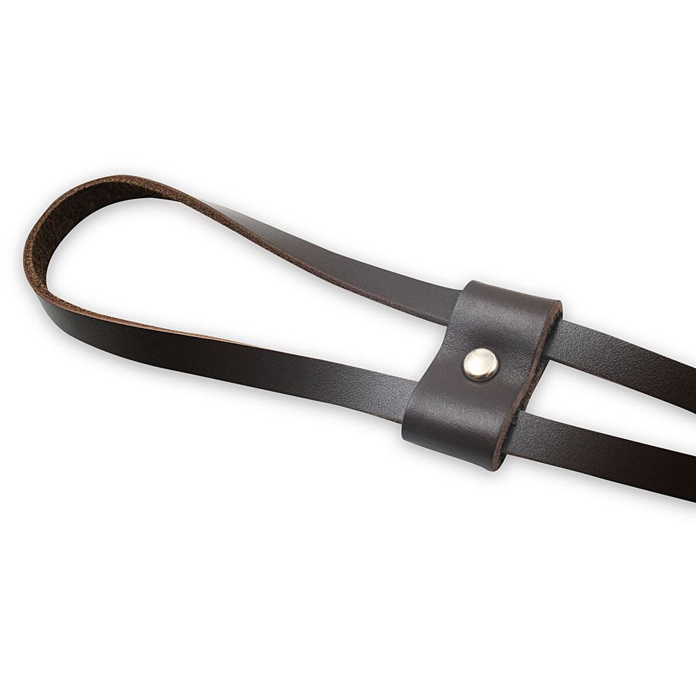 Утяжка для сумки (шнур - 8мм / 80см. держатель - 4,2см / 2,0см), дизайн №901, 100% кожа (82 темно-коричневый)