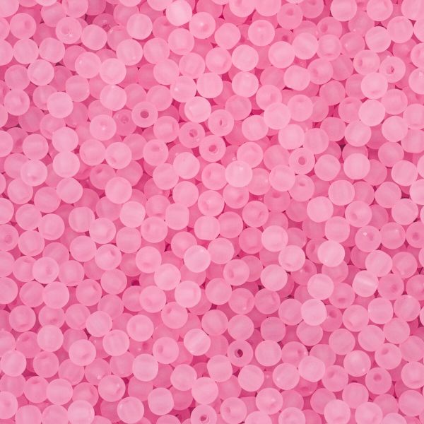 Бусины пластик ⌀6 мм, 500 г, полупрозначные матовые, 003 розовый, 7728462