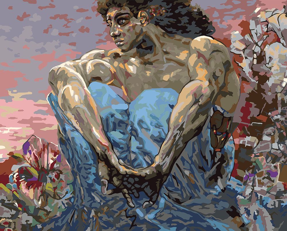 Картина по номерам Фрея GTG-PNB/PL-201, По мотивам картины Врубеля М. А. «Демон (сидящий)». 1890. Фрагмент, 50х40 см