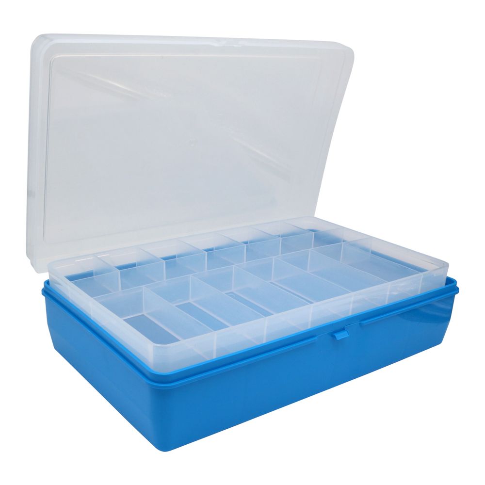 Коробка, двухъярусная, со съемной полочкой, 235х150х65мм, голубой