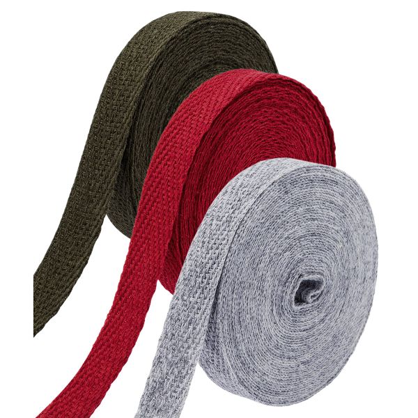 Тесьма (лента) киперная (100% х/б) 10 мм / 3 шт по 4.57 метров, 2.5 г/м, ассорти №11, 3 цвета