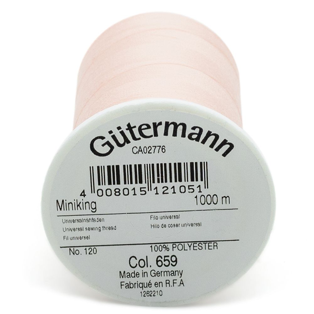 Нитки оверлочные Gutermann Miniking, 1000м, 659 св.персиково-розовый, 5 катушек