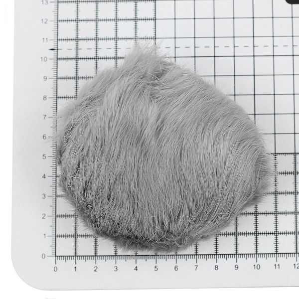 Помпон из искусственного меха 100 мм, кролик, 2 шт, D св.серый