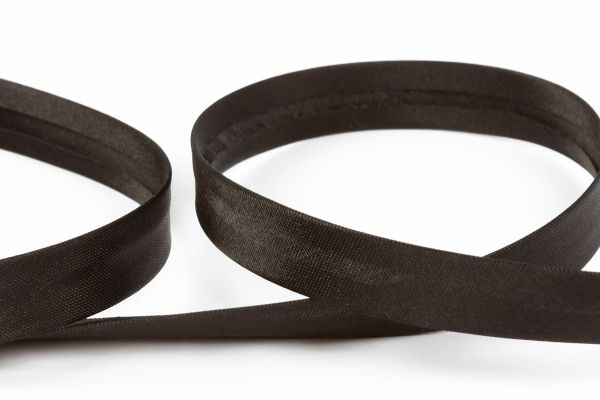 Косая бейка атласная 15 мм / 5 шт по 5.4 метра, черный №080, Gamma GK-15P