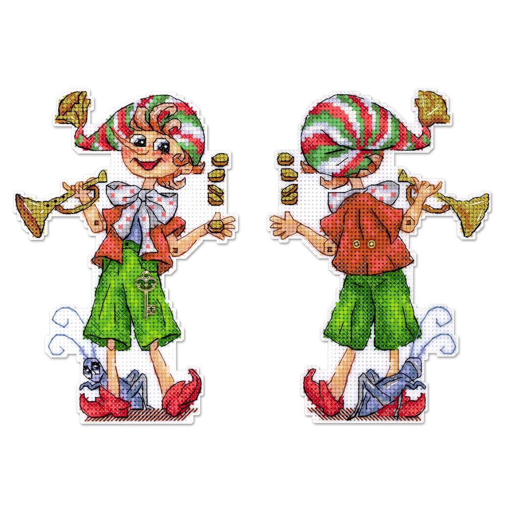 Набор для вышивания нитками МП Студия, на пластиковой канве Буратино 18х10 см