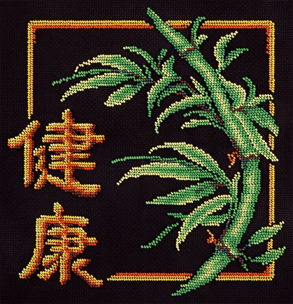 Набор для вышивания бисером Panna, Иероглиф Здоровье, 25х25 см