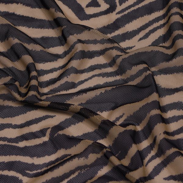 Сетка бельевая эластичная 100 г/м², шир.160 см / 50 метров, Зебра, цв.беж+черный /SZ025816.01/