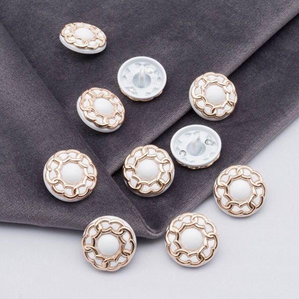 Пуговицы на ножке 28L=18 мм, металл, GD.White (золото-белый), 10 шт, MP13