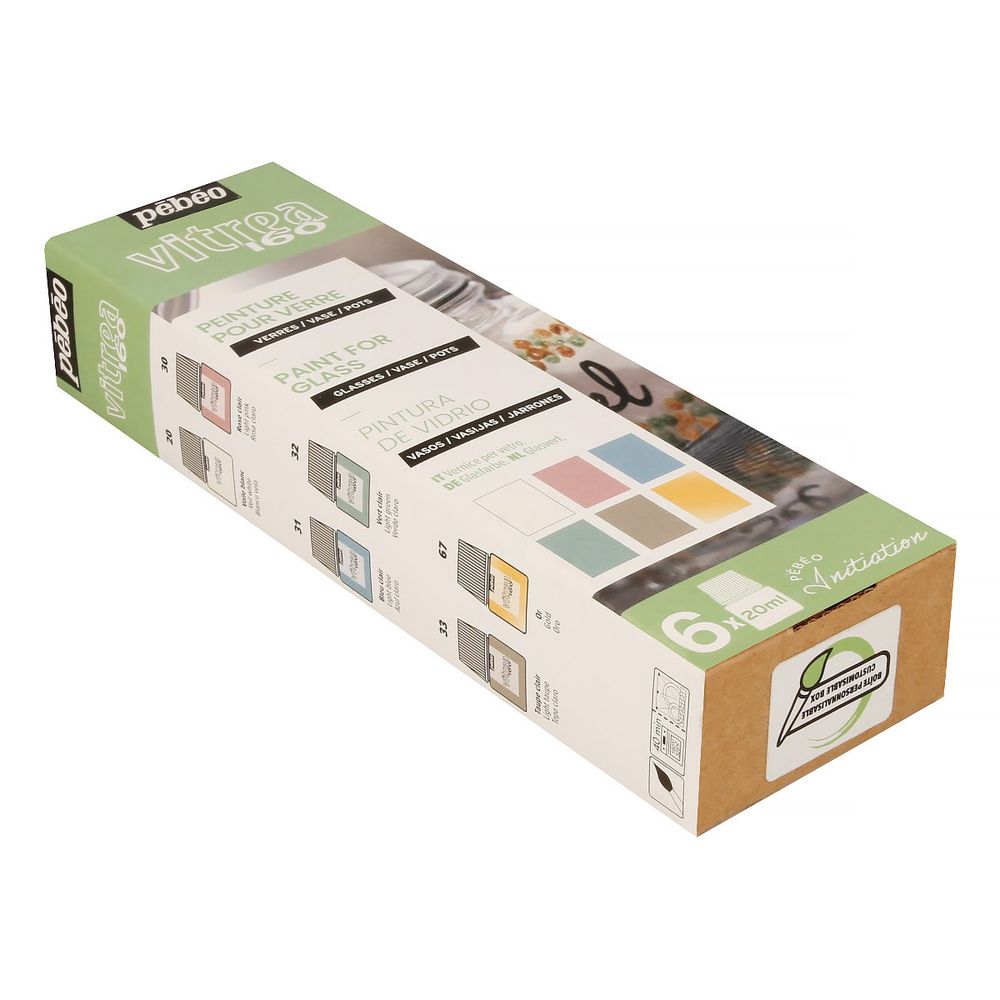 Набор красок Pebeo Vitrea 160 Открытие по стеклу под обжиг 6 цв. 20 мл, 756463 3 пастельные