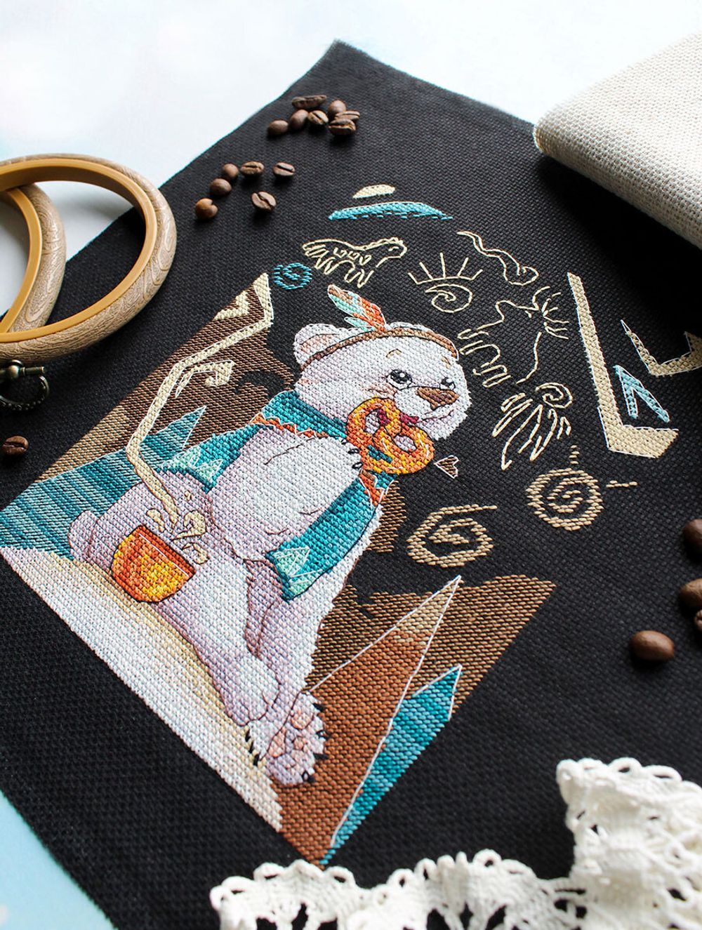 Набор для вышивания нитками МП Студия, Небесный калейдоскоп, 20х15 см