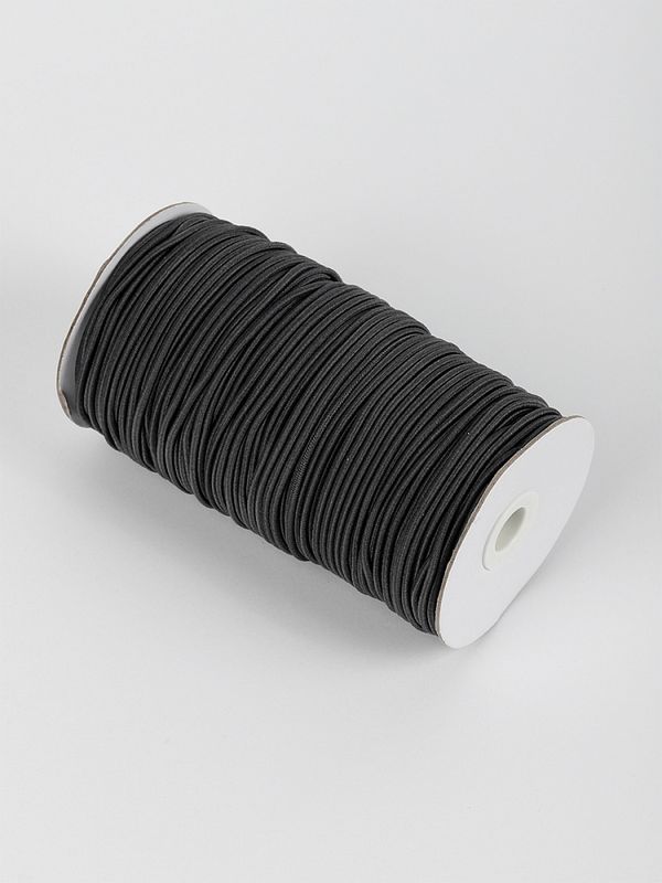 Резинка шляпная (шнур эластичный) ⌀2.5 мм / 100 метров, F312 тёмно-серый