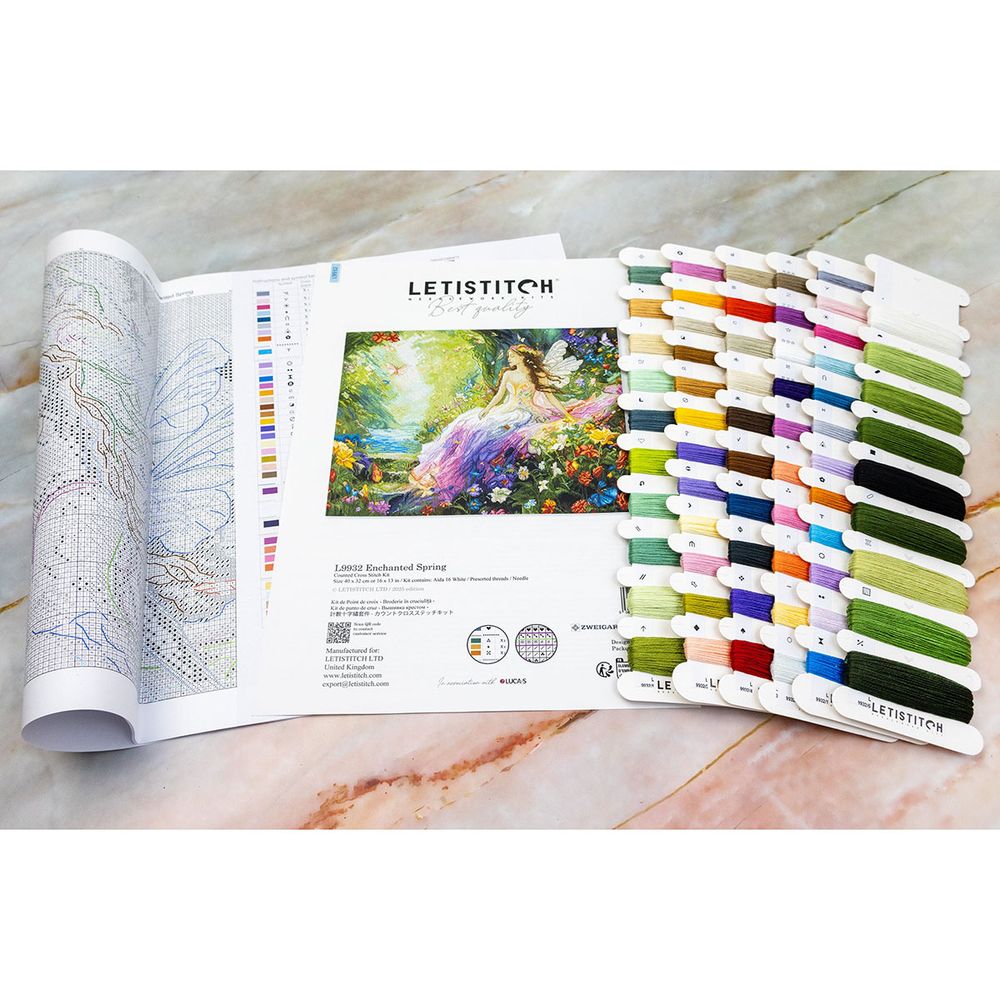 Набор для вышивания нитками LetiStitch L9932, Очарованная весна 40х32см