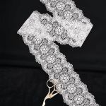 Кружево эластичное (стрейч) 80 мм / 13.72 метра, белый, 3AR3777