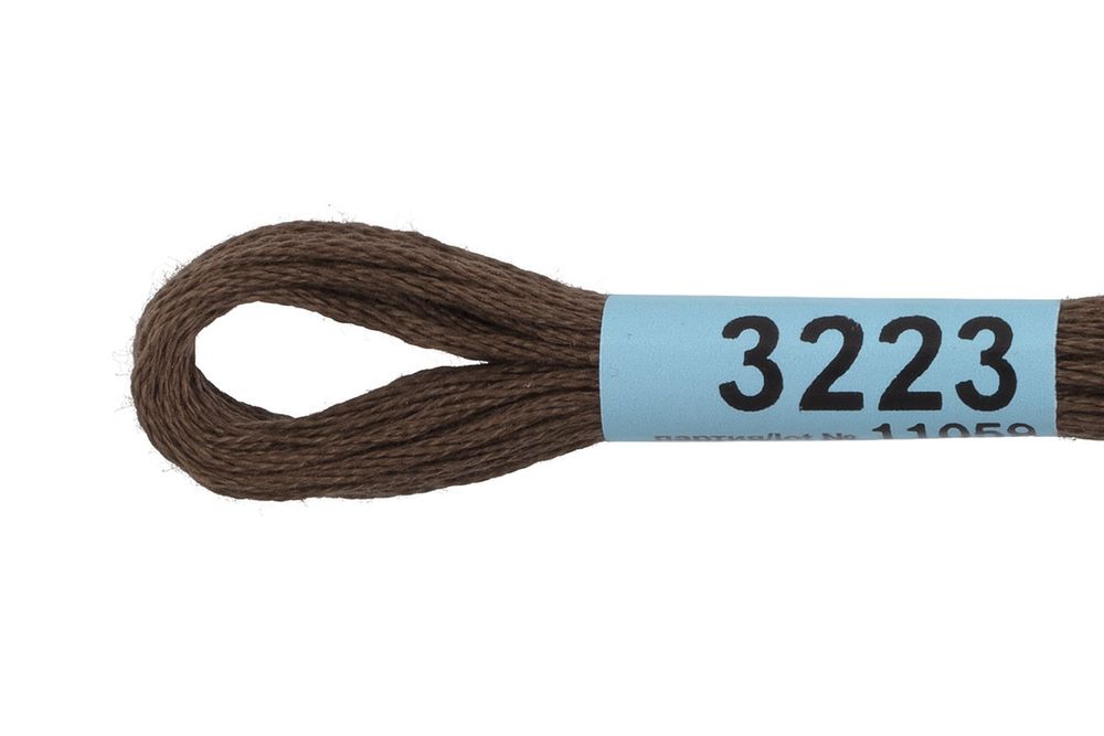 Мулине Gamma 100% хлопок, цв.3223 коричневый, 24 мотка по 8 метров