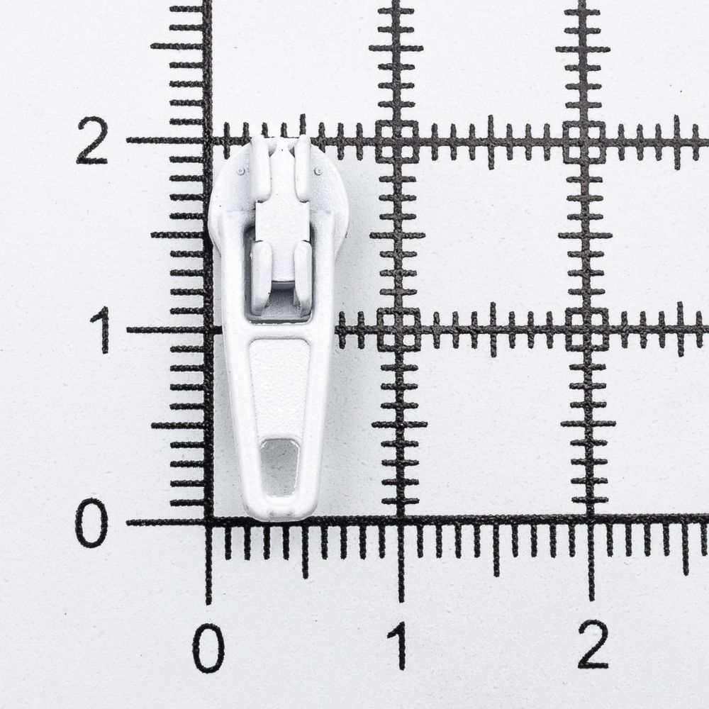 Слайдер (замок) для молнии спираль Т3 (3 мм), автомат, белый, 100 шт, 901C-020A