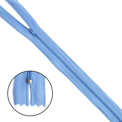 Молния спираль (витая) Т3 (3 мм) 1 зам., н/раз., 40 см, п/автомат, 260 голубой, 10 шт