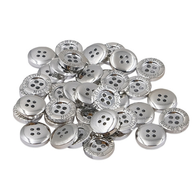 Пуговицы 4 прокола 24L (15мм), (Silver (серебристый)), 36 шт