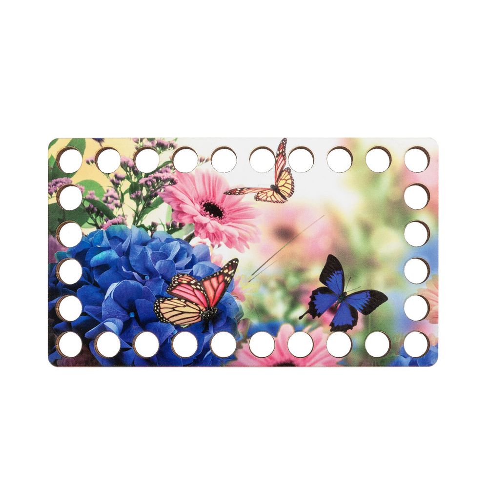 Набор донышек для вязания Глянцевый фанера 12х7х0.4 см, 4 шт, 04 Бабочки, Love2art ДВ-03