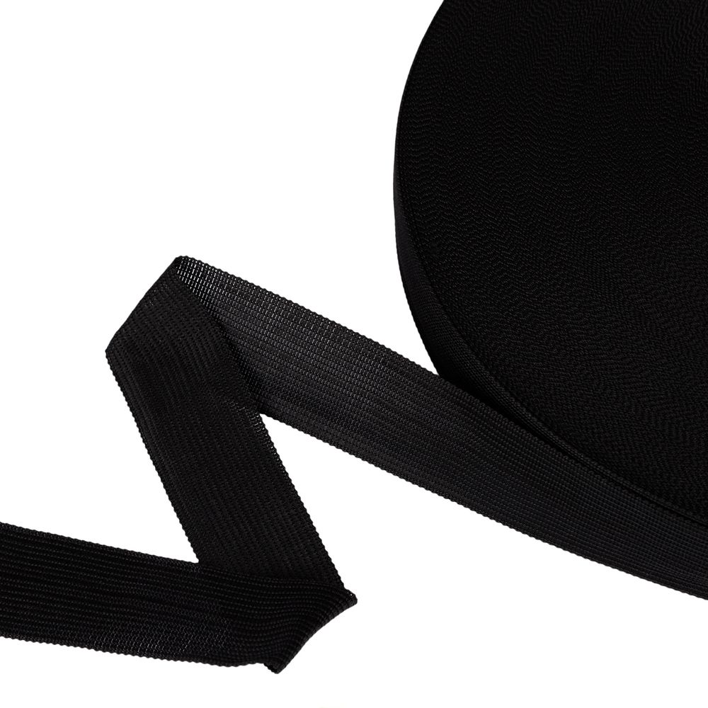 Тесьма (лента) окантовочная 32 мм / 100 метров, черный, Gamma 032 О черный