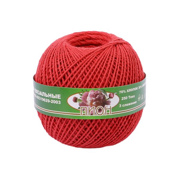 Пряжа ПНК им.Кирова Пион / уп.6 мот. по 50 г, 200м, №0703 красный