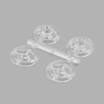 Кнопки одежные пластик прозрачный 21мм 2 шт, Pony