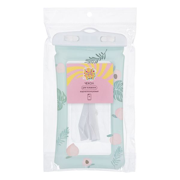 Чехол для телефона водонепроницаемый 22х11х2 см, №04 прозрачный/ментоловый, Lol&Pop LLP-305