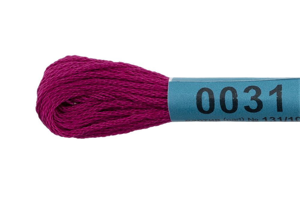 Мулине Gamma 100% хлопок, цв.0031 т.лиловый, 24 мотка по 8 метров