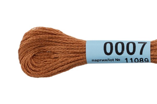 Мулине Gamma 100% хлопок, цв.0007 св.коричневый, 24 мотка по 8 метров