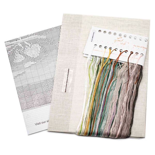 Набор для вышивания нитками Lanarte, Натюрморт с пионами и ипомеей 39х26см