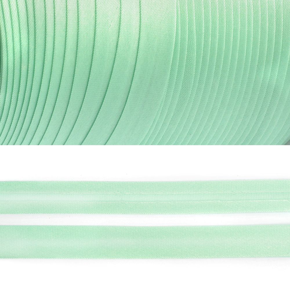 Косая бейка атласная 15 мм / 132±1 метра, BS, 597636, цв.F250 мятный