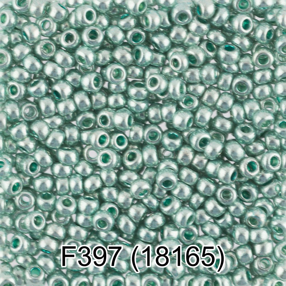 Бисер Gamma 10/0 (2.3 мм), 50 г, F397 св. зеленый/металлик, 18165, круглый 6