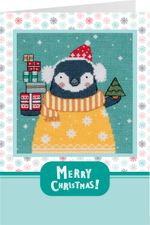 Набор для вышивания нитками Panna, открытка День подарков, 12.5х12 см