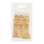 Заготовка из фанеры Подвеска Домик 0.3 см, 04 Домик с елками 7х9, Mr.Carving, ВД-1263