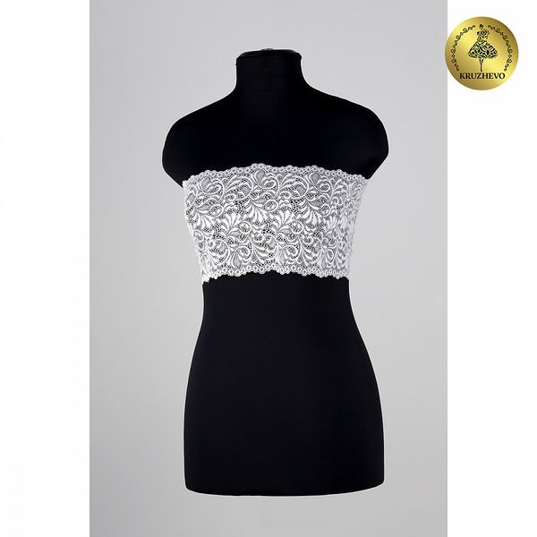 Кружево бельевое эластичное 180 мм / 20 м, 240, цв.1 белый, Kruzhevo