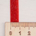 Лента бархатная (тесьма) с люрексом 10.0 мм / 32.9±2 метров, 43 красный