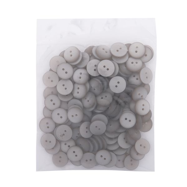 Пуговицы на 2 прокола 22L (14мм), пластик (col.42 светло-серый), CR-K18M, 144 шт