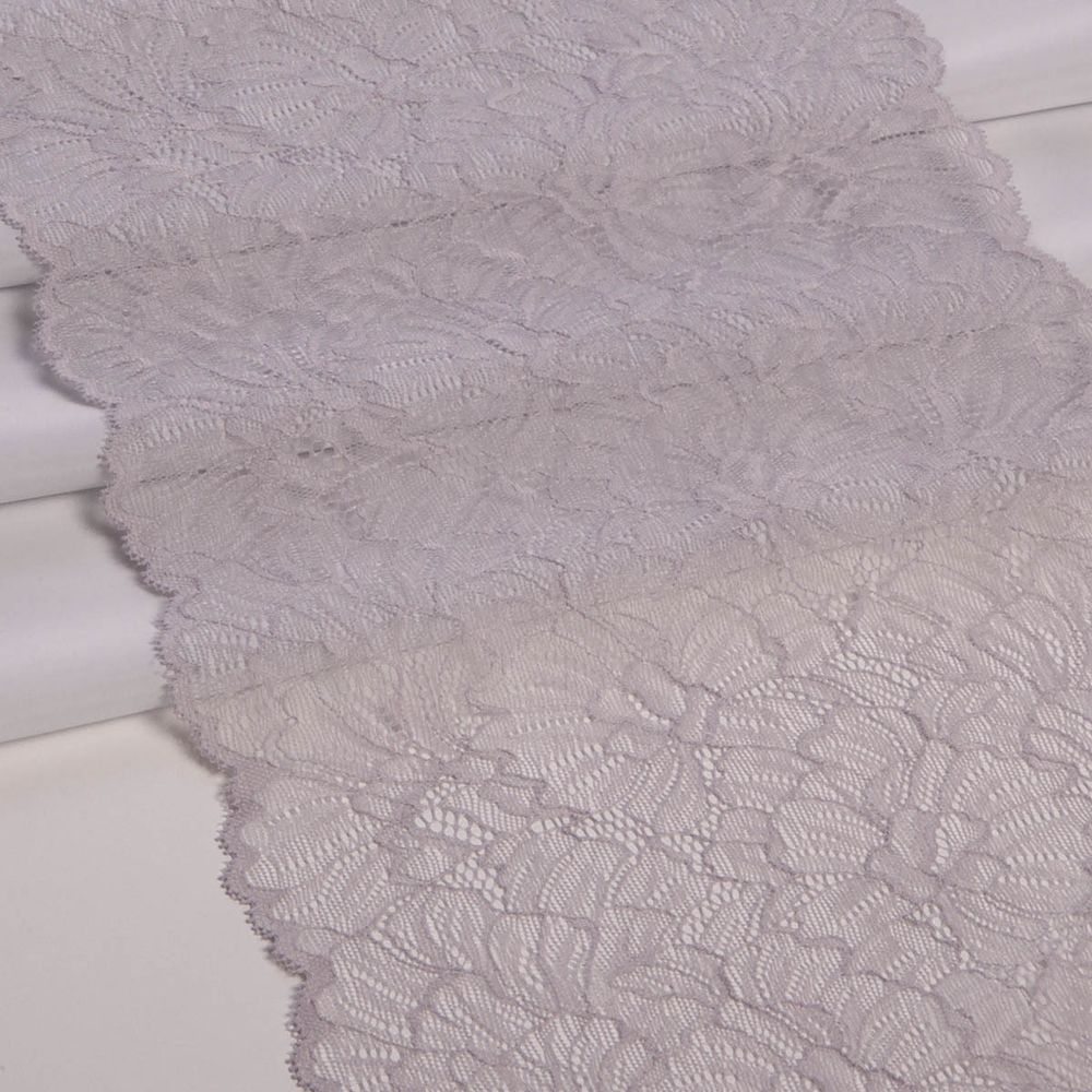 Кружево бельевое эластичное 240 мм / 13.72 м, цв. C154 св.серый