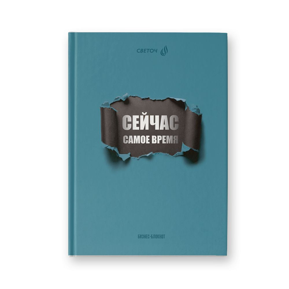 Бизнес-блокнот, мат.ламин.+выбор.лак, блок кремовый, ББ246 евроформат (14.4х20.3х1.6 см) 64 л. 4 шт французская клетка, Самое время 01669, Светоч