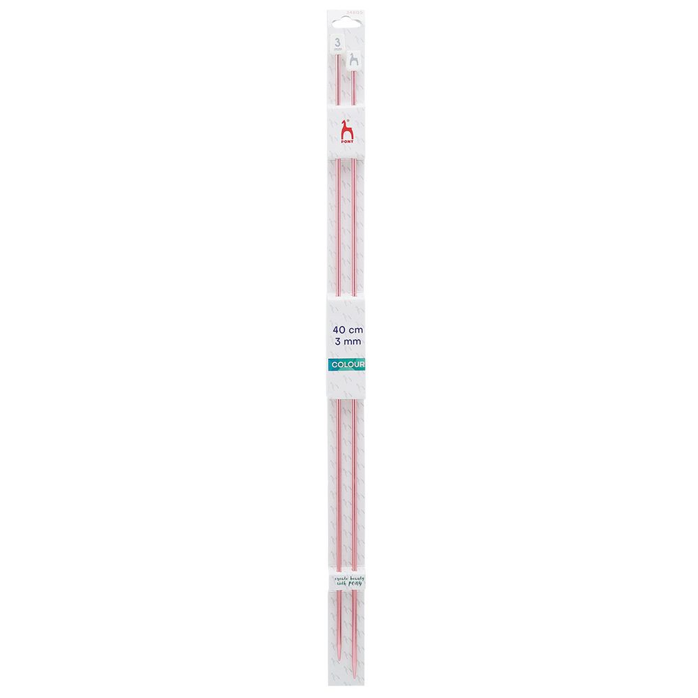 Спицы прямые Pony Colour ⌀3.0 мм, 40 см, алюминий, 2 шт, 34805