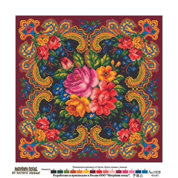 Рисунок на канве Матренин Посад 41х41 - 1028 Цветочная вселенная