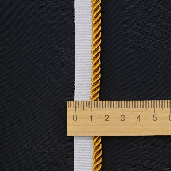 Кант витой 5 мм / 25 метров, белый/01 темное золото, 3AR3294