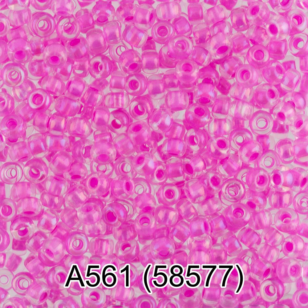 Бисер Preciosa круглый 10/0, 2.3 мм, 50 г, 1-й сорт. А561 розовый, 58577, круглый 1