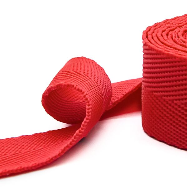 Стропа (ременная лента) 25 мм / 5х2.5 метра, толщ. 1.0 мм, [15.1 г/пог.м], 100% п/п, 10 красный