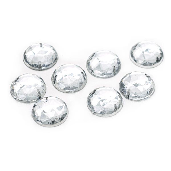 Стразы пришивные, акриловые, 15мм, 8 штук (круглые) Astra&Craft (N38 прозрачный)