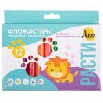 Фломастеры утолщенные смываемые 12 цв, Лео LGFP-12