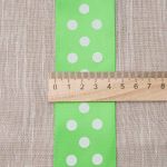 Лента атласная в горошек 45.0 мм / 22.5±1 метров, зеленый, Globus